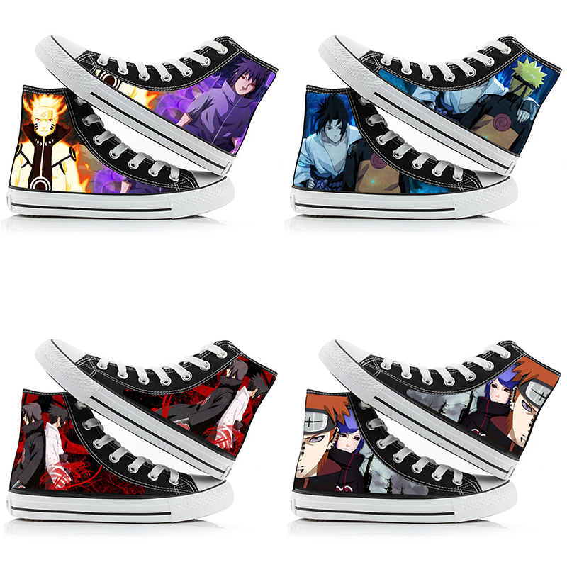 Anime Cosplay Ideas For Women - Naruto Uzumaki High-Top-Leinenschuhe für Männer und