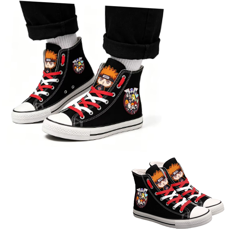 Anime Cosplay Ideas For Women - Naruto Uzumaki High-Top-Leinenschuhe für Herren und