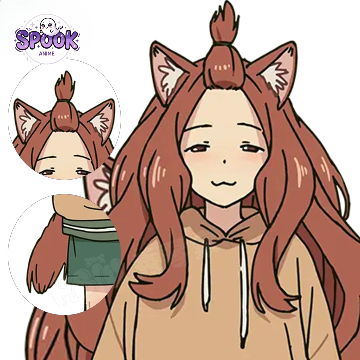 Anime Cosplay Long Hair - Braune Lange Perücke Masuko Yaku Neko