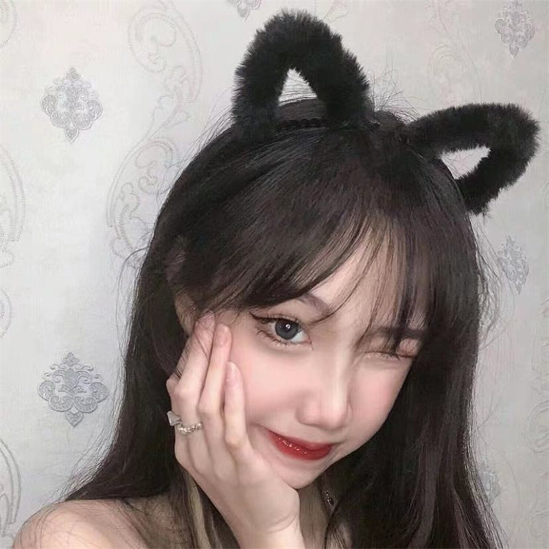 Anime Cosplay Korean Girl - Niedliches Plüsch-Kätzchenohren-Haarband Plüsch-Katzenohren-Kopfschmuck Anime Cosplay Lolita
