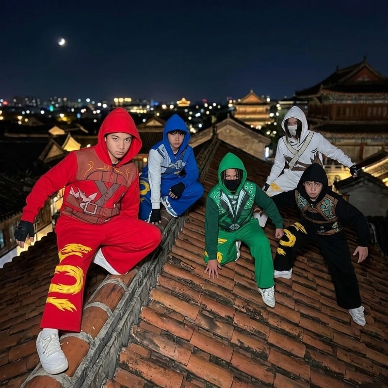 Anime & Cosplay Expo Acx 2025 - Ninja Warrior Rüstungs-Hoodie-Set für Herren mit
