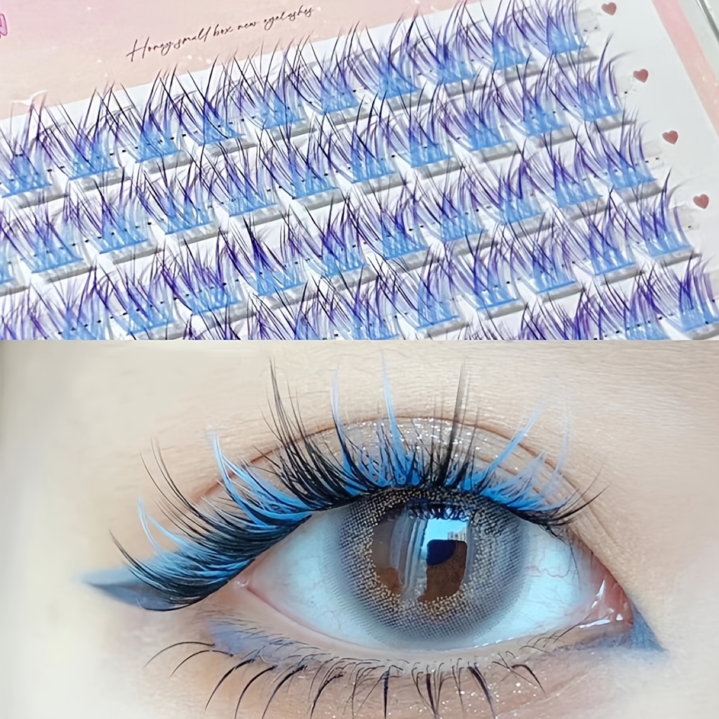 Anime Cosplay Lashes - Mixiaohe Bunte Wimpern 60 Cluster Einfache
