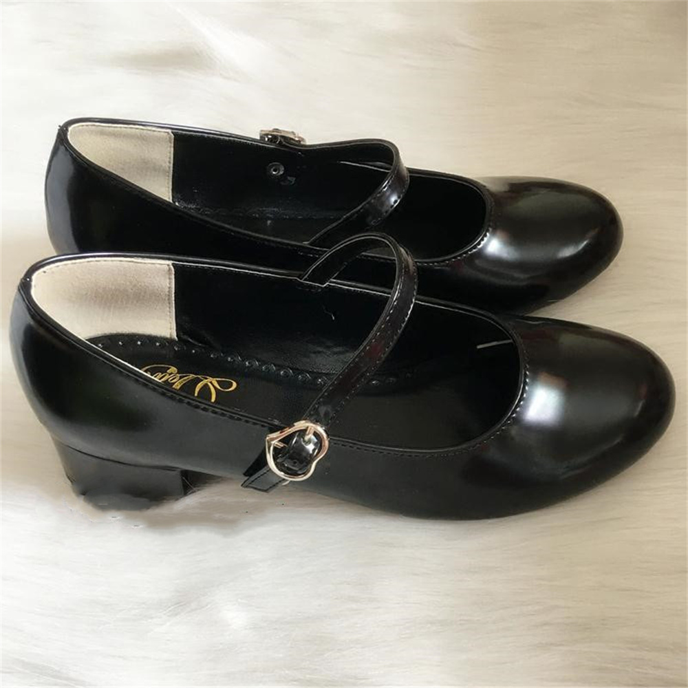 Anime Cosplay Korean Girl - Niedrigen Ferse Runde Kopf PU Schuhe