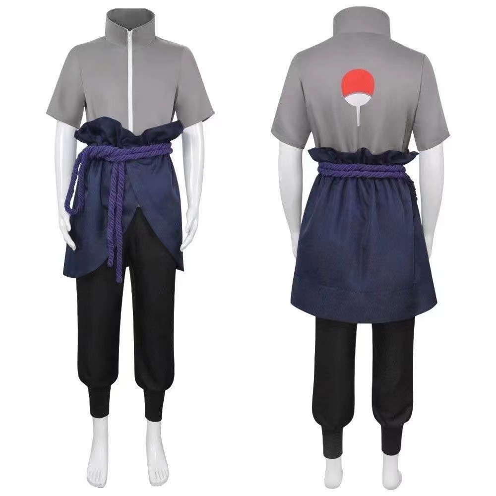 Anime Cosplay Ninja - Japanisches Anime-Ninja-Cosplay-Outfit, Hemd, Hose, Taillenseil, Ärmel-Set,