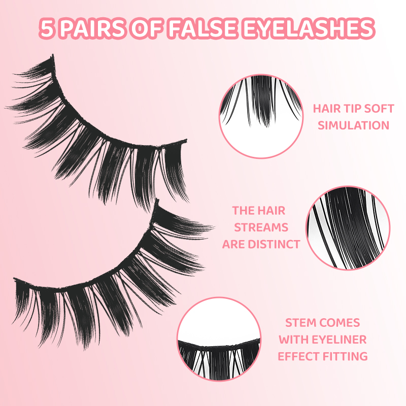 DINGSEN 5 Paar Manga-Wimpern,  – Anime Cosplay Lashes Bewertung und Preis