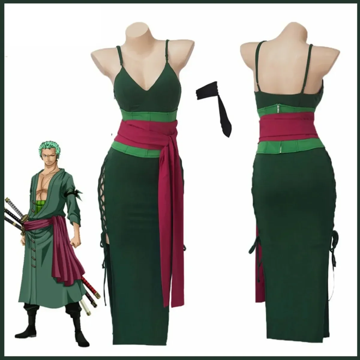 Anime Roronoa Zoro Cosplay Kos – Anime Zoro Cosplay Female Bewertung und Preis